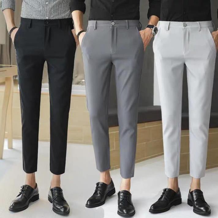 Quần tây nam ống côn dáng body vải co giãn cao cấp