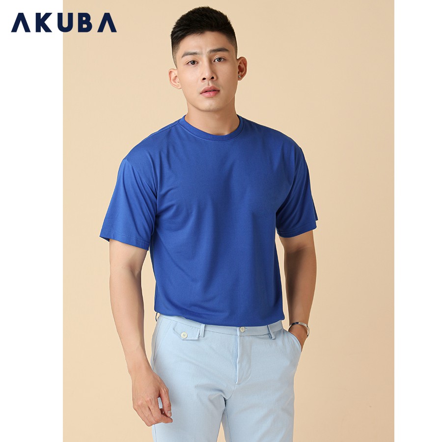 [Mã FASHIONMALLT4 giảm 15% tối đa 30K đơn 150k] Áo Thun Nam Tay Ngắn Trơn Unisex FreeSize AKUBA 01AB2032s