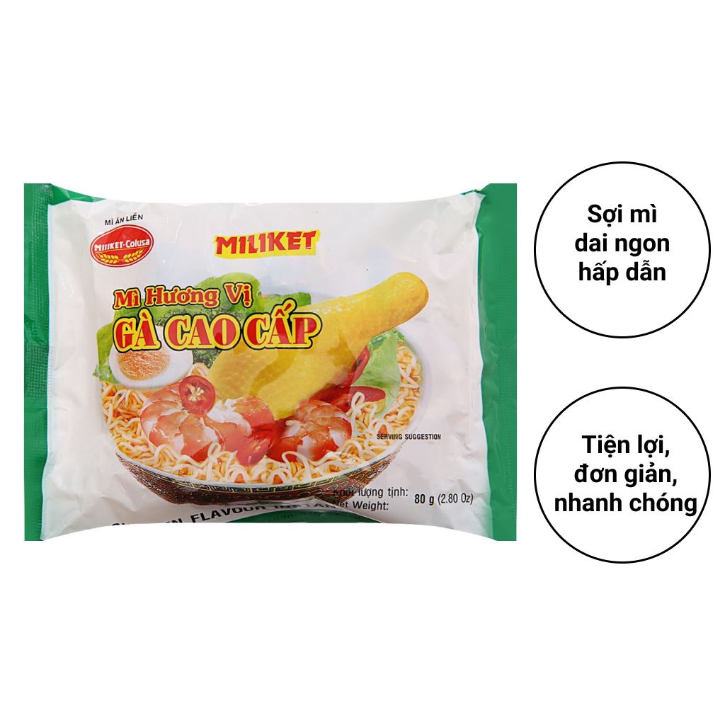 Thùng 30 gói Mì gà Miliket