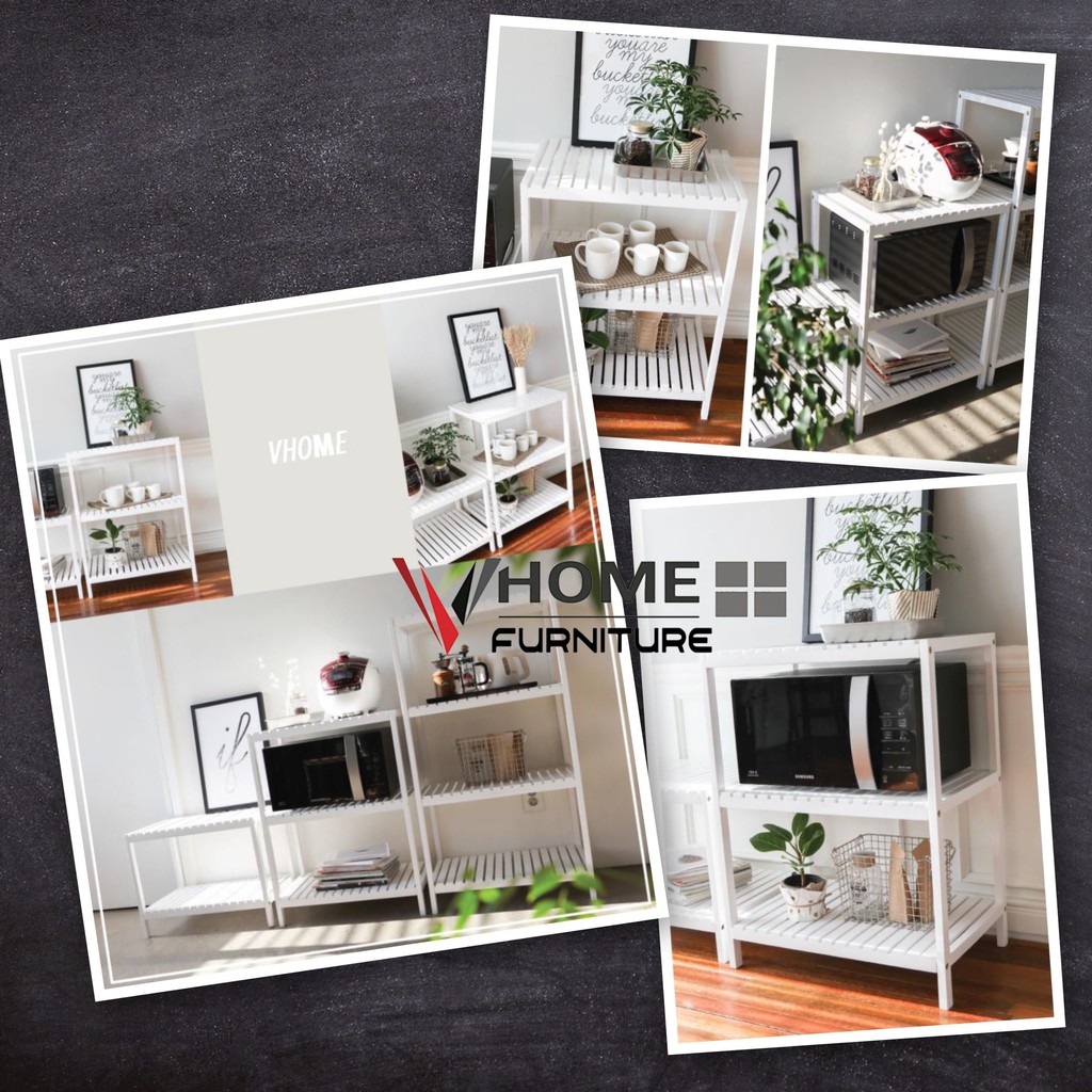 Kệ Để Lò Vi Sóng Đa Năng Gỗ Thông 3 Tầng VHOME Furniture Oven Rack 3F Nội Thất Lắp Ráp | BigBuy360 - bigbuy360.vn