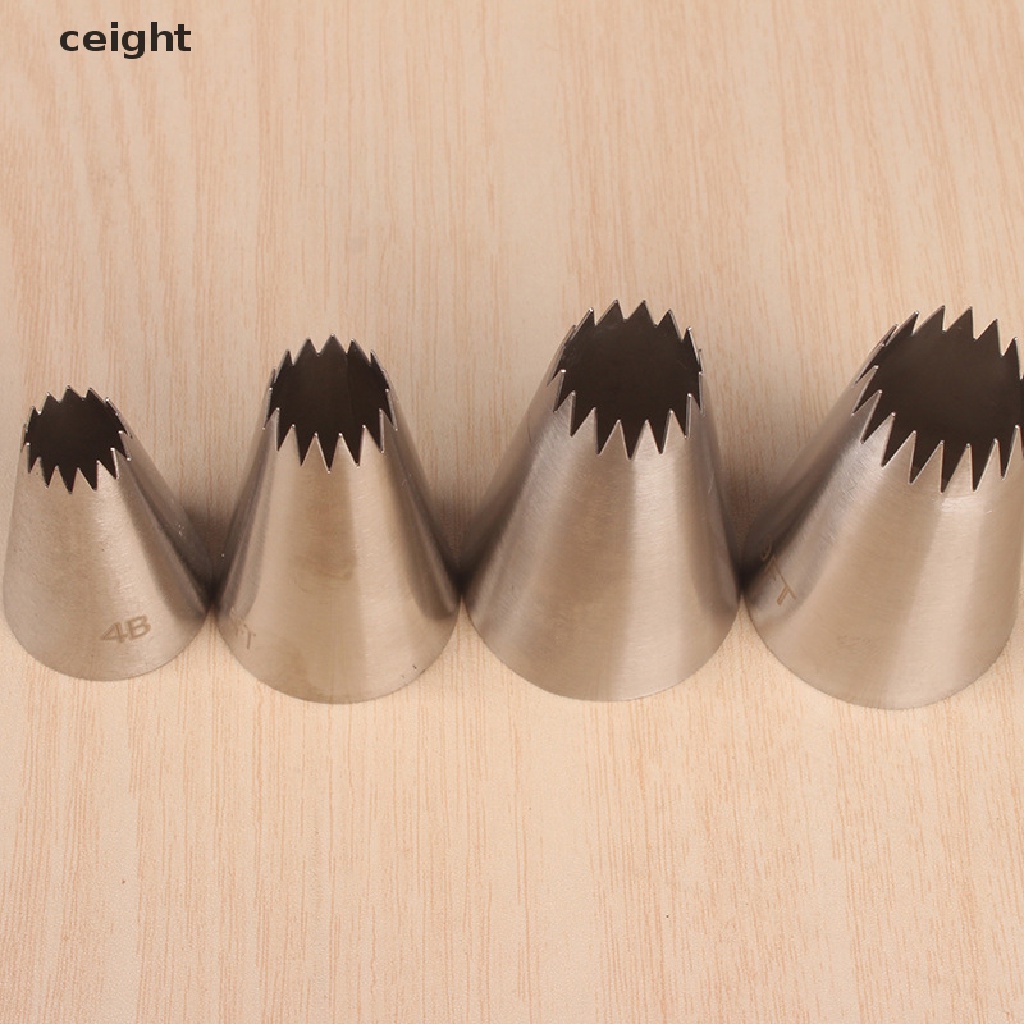 Set 4 đuôi bắt bông kem trang trí bánh bằng thép không gỉ