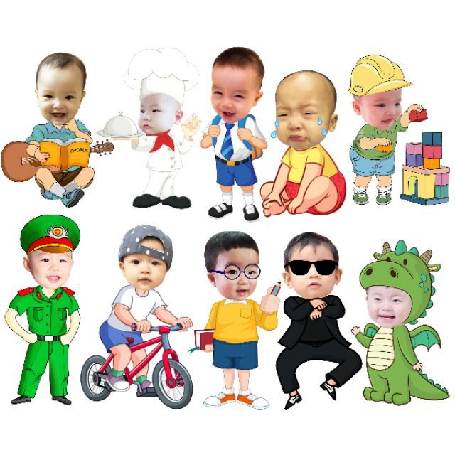 Thiết kế hình Chibi cho bé trang trí tiệc sinh nhật theo yêu cầu TK 001