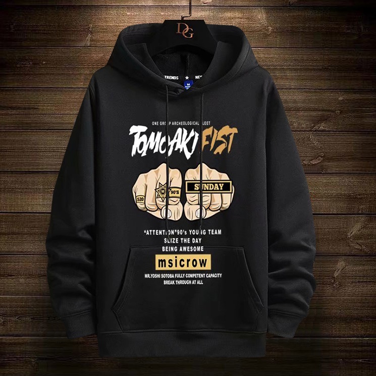 Áo Hoodie Thun Nỉ Nam Thu Đông Dài Tay Mũ Trùm Đầu Túi Bụng Họa Tiết Zenkocs3 MEN TOP 185