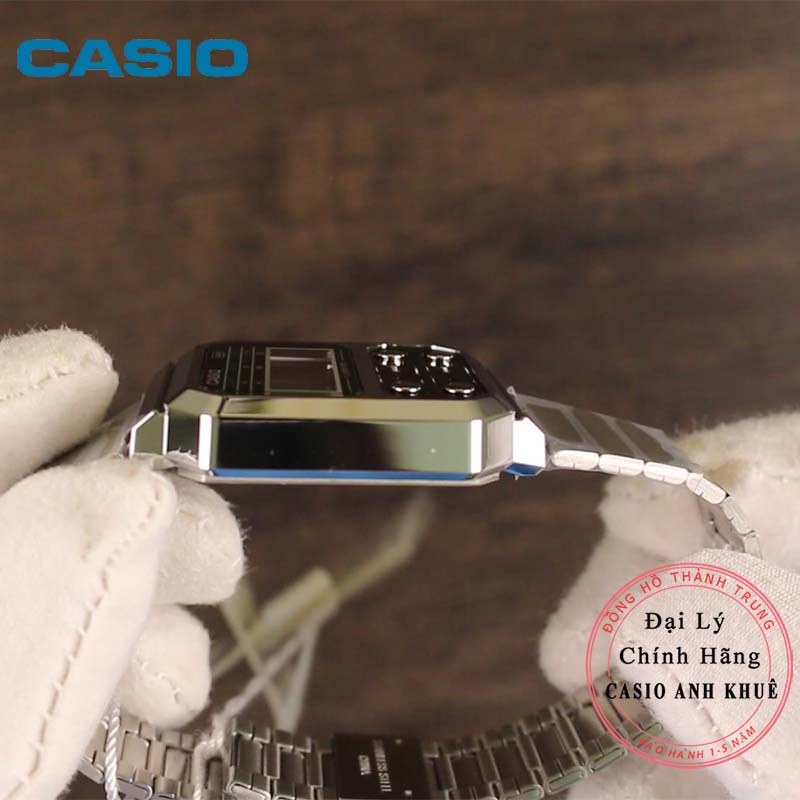 Đồng hồ đeo tay unisex Casio Vintage A100WE-1ADF dây kim loại