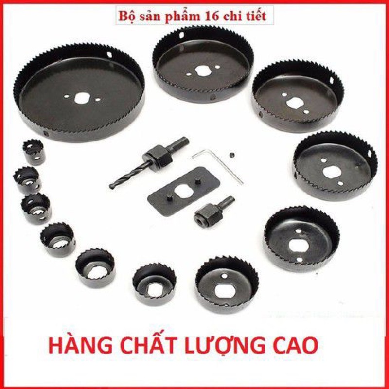 Bộ khoét lỗ gỗ thạch cao 16 chi tiết