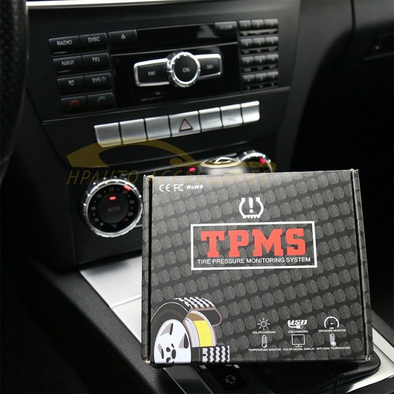 Cảm biến áp suất lốp ô tô TPMS chống nước phiên bản quốc tế sạc năng lượng mặt trời phù hợp với mọi dòng xe - XMAUTO