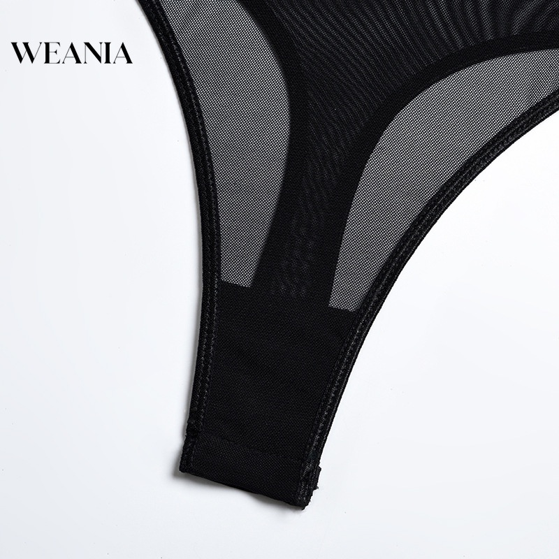 Bộ Đồ Lót Ren Lưới Mỏng Phối Dây Đeo Gợi Cảm Cho Nữ