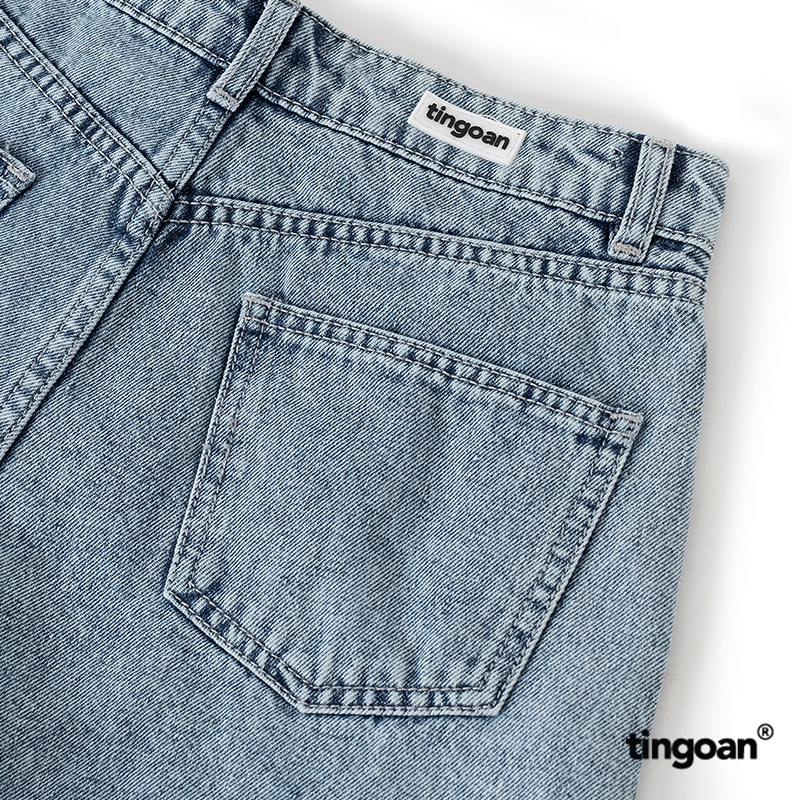 TINGOAN®  - Quần short bò cắt gấu lượn viền xanh tingoan XOXO JEANS SHORTS/BLU