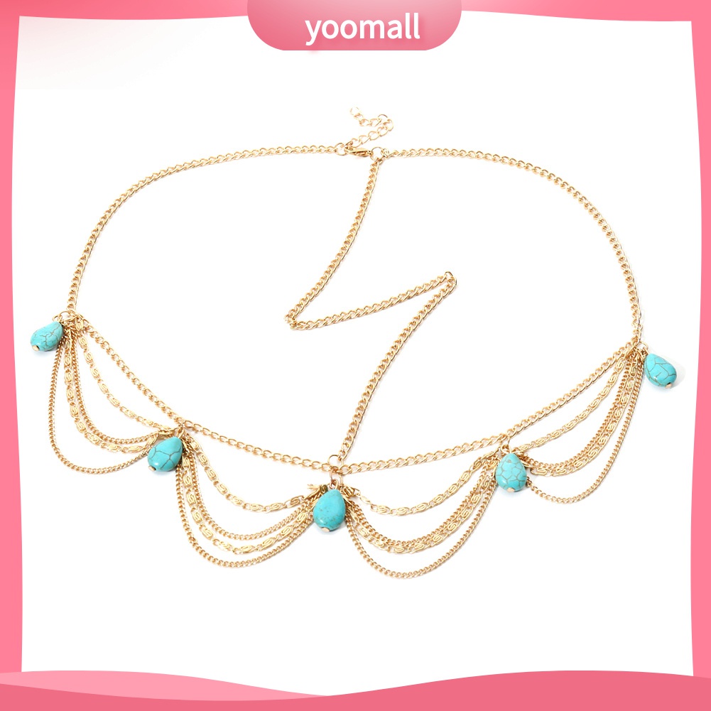 Yomall♡ Vòng Đeo Đầu Chuỗi Hạt Phong Cách Boho Ấn Độ