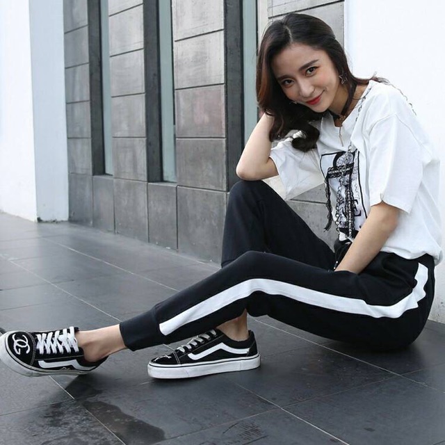 Quần jogger phối sọc