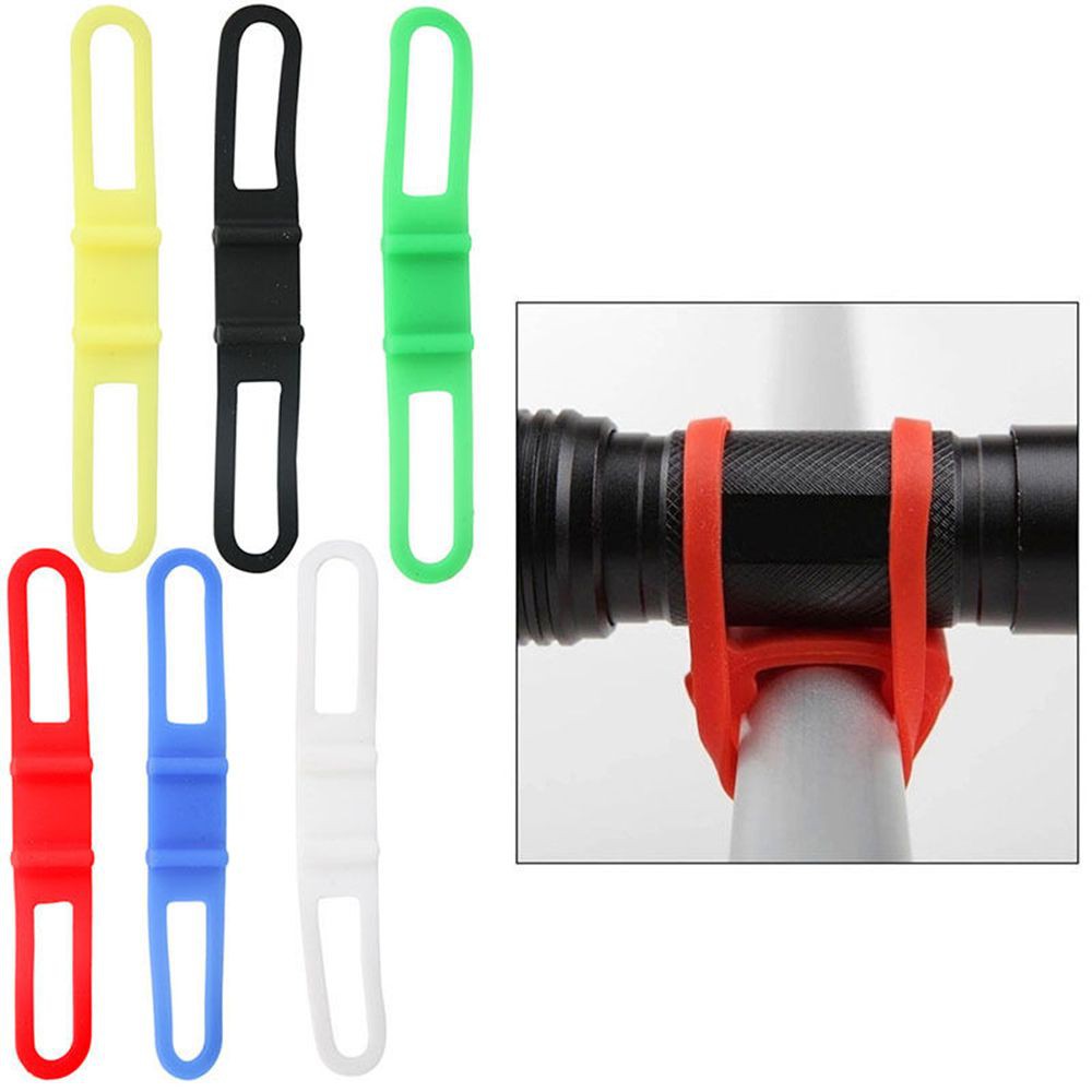 MUVAKO Dây silicone gắn đèn pin cho xe đạp tiện dụng