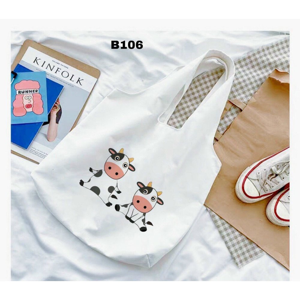Túi đeo chéo canvas liền thân hoạ tiết ngộ nghĩnh Giatot68 556