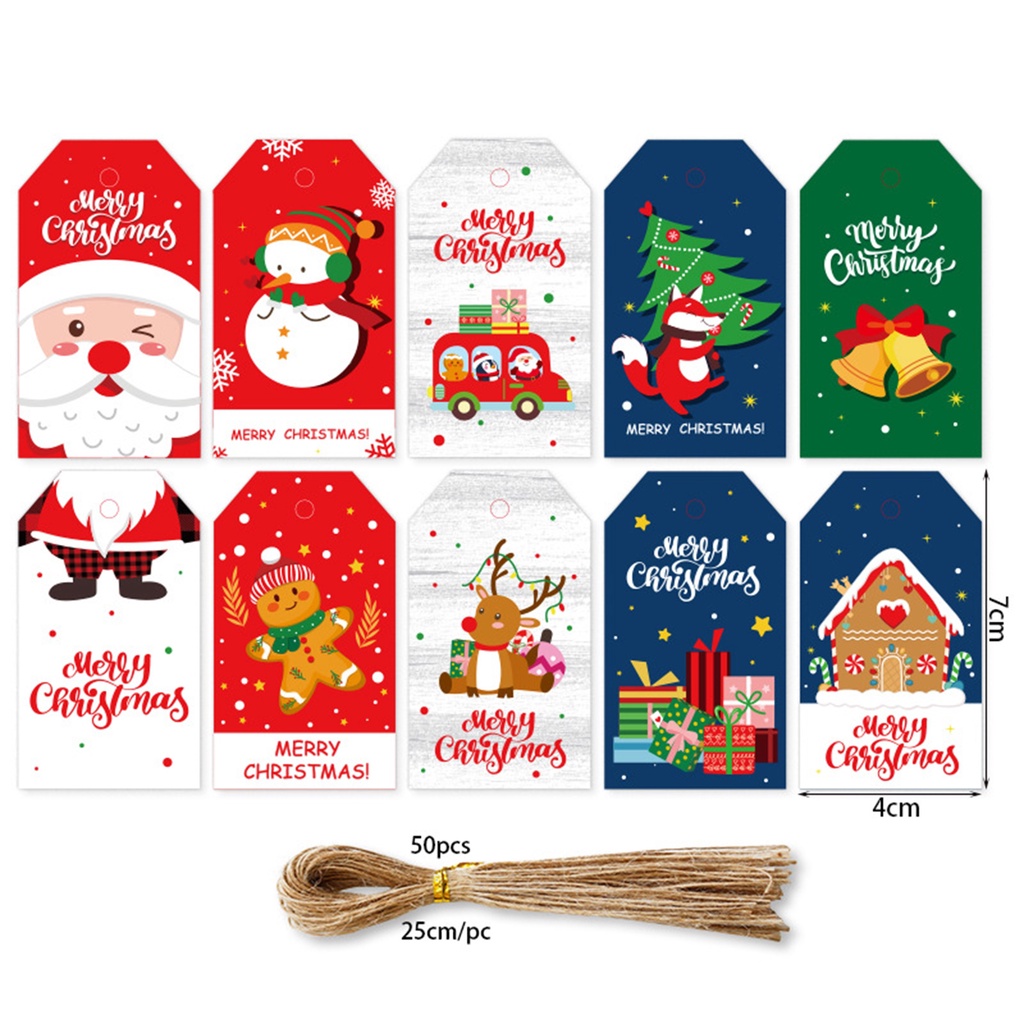 1 Bộ Thẻ Giấy Họa Tiết Giáng Sinh Màu Sắc Tươi Sáng Mượt Mà Bắt Mắt DIY Treo Trang Trí Nhà Cửa