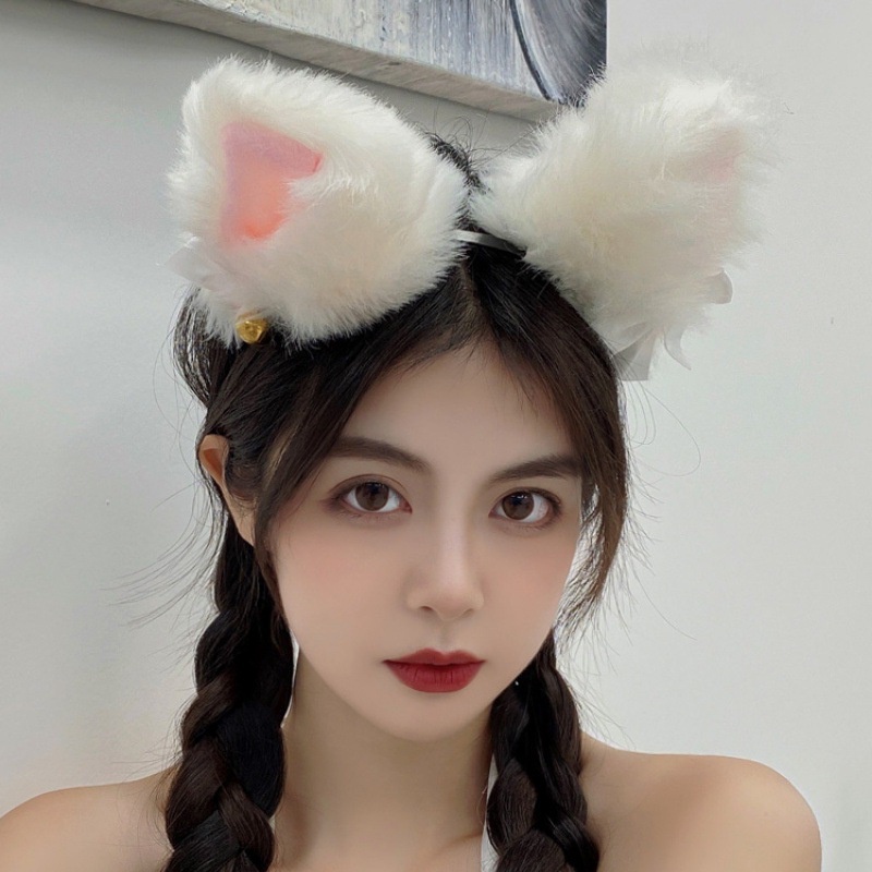Cài tóc tai mèo bằng lông nhung thời trang dễ thương xinh xắn cho nữ