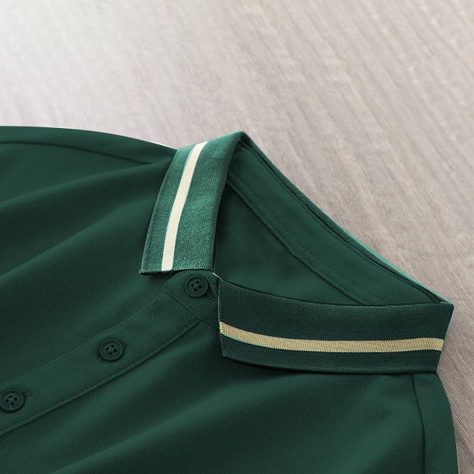 Áo Polo Nam FEEL GOOD cổ bẻ tay ngắn basic màu Đen VIỀN CỔ KẺ SỌC đẹp vải cá sấu cotton cao cấp xuất xịn chuẩn form | BigBuy360 - bigbuy360.vn