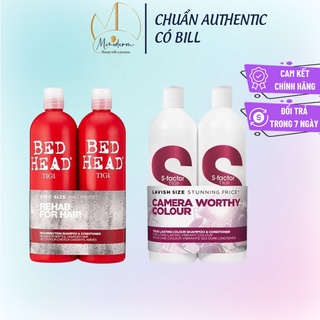 Cặp dầu gội xả tigi đỏ - tigi bed head, tigi trắng - tigi s-factor 750ml