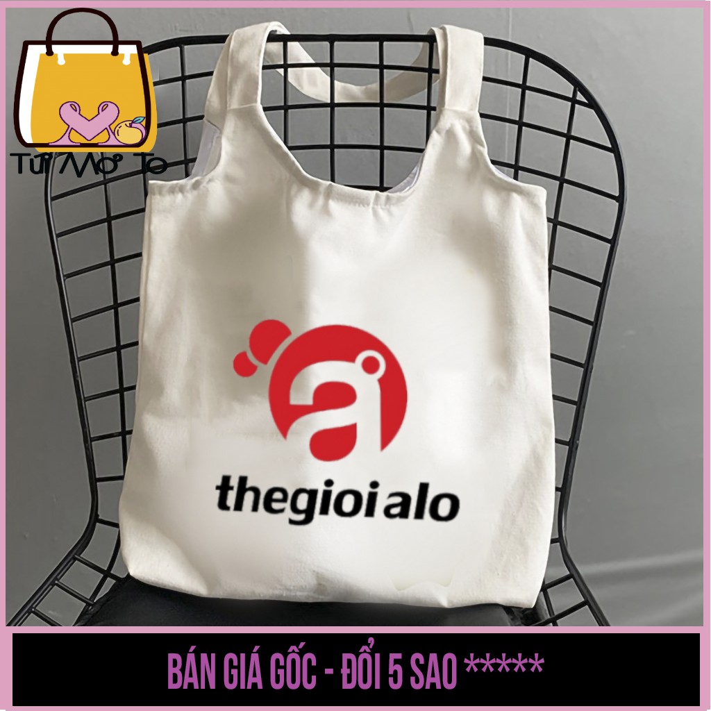 Túi tote THEO YÊU CẦU túi vải túi canvas quai tròn có khóa kéo - Túi Mơ to store