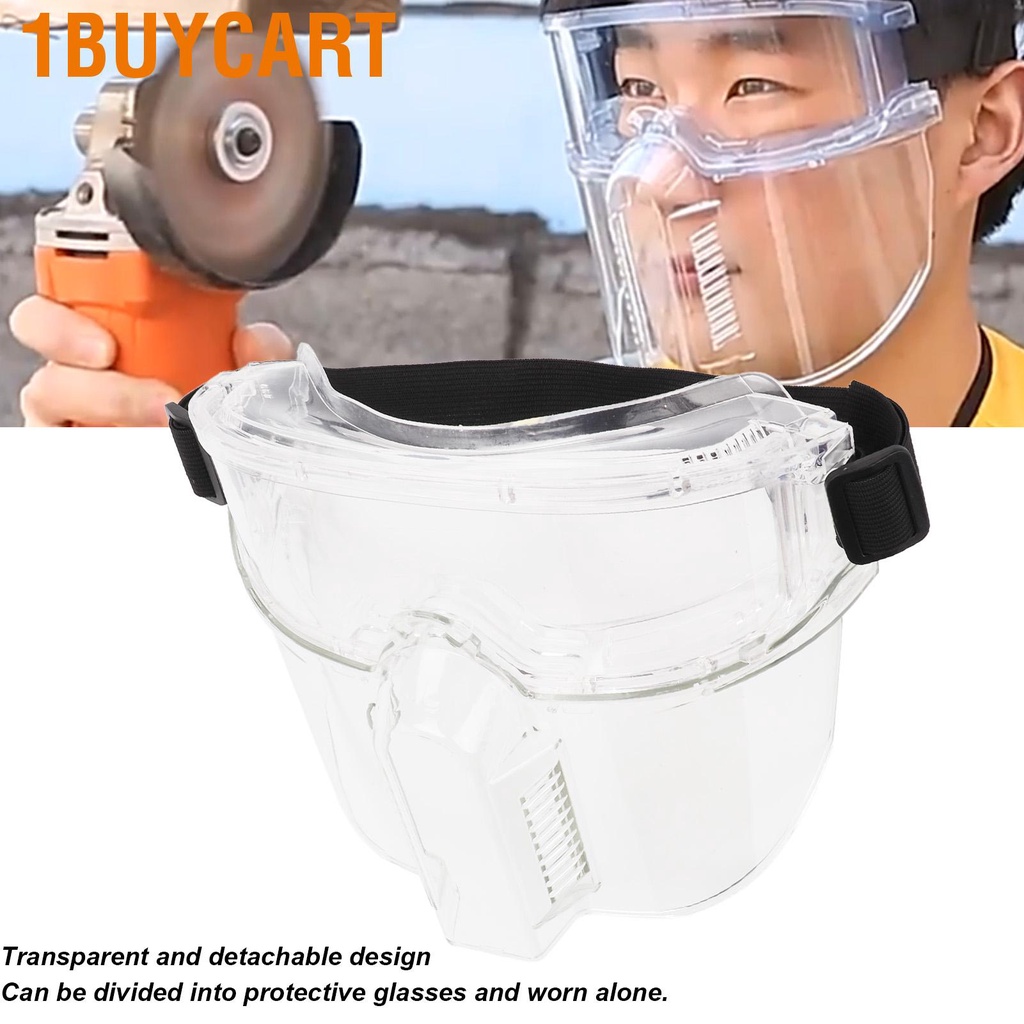 1buycart Full Face Shield Transparent Detachable UV Resistant Antisplash Protection Guard for Kitchen