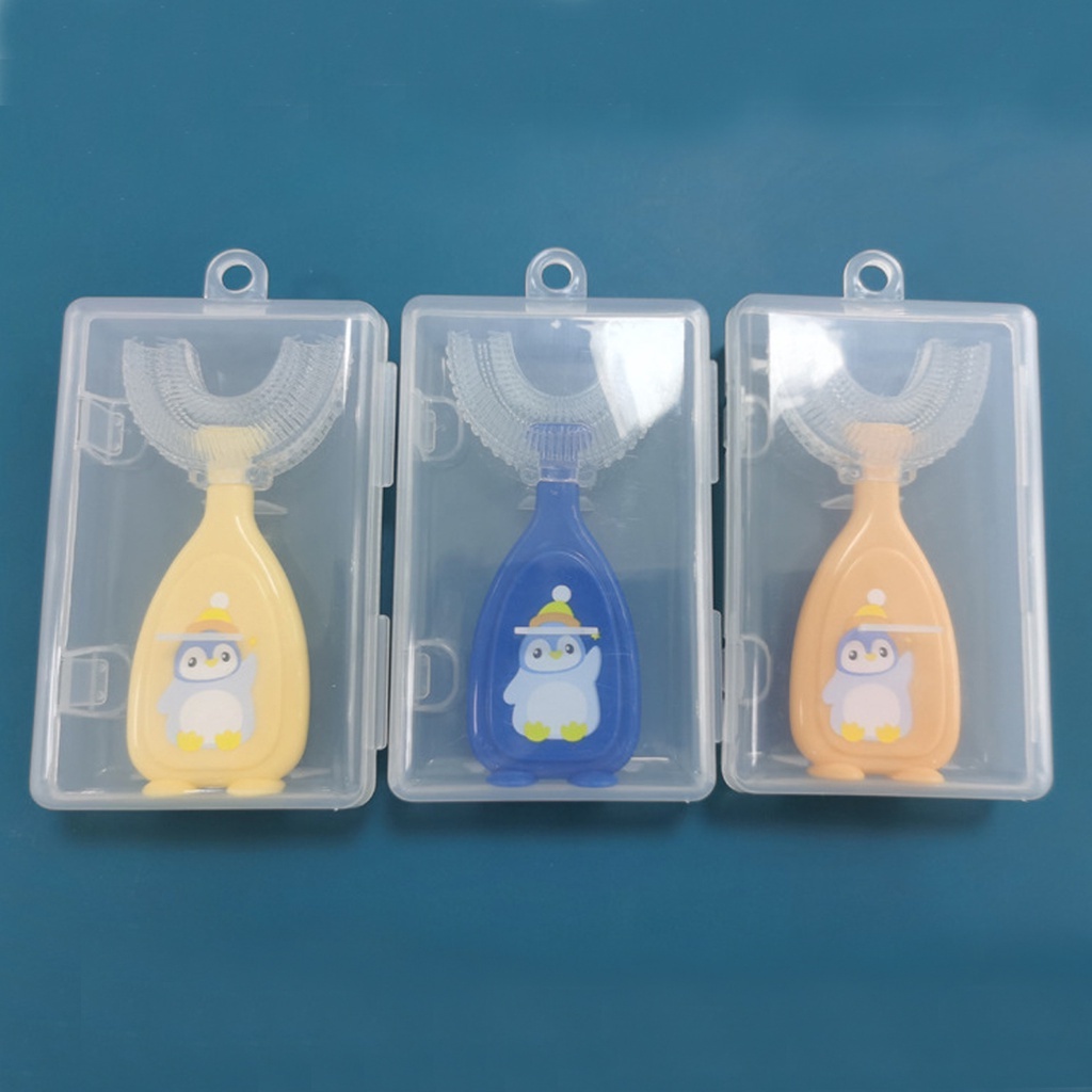 Bàn chải đánh răng hình chữ U chất liệu silicon dành cho bé 2-6 tuổi