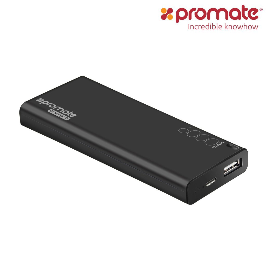 Pin Sạc Dự Phòng 6000mah Promate Energi-6 - Siêu Mỏng Tích Hợp Cổng Sạc UltraFast 5V/2.1A