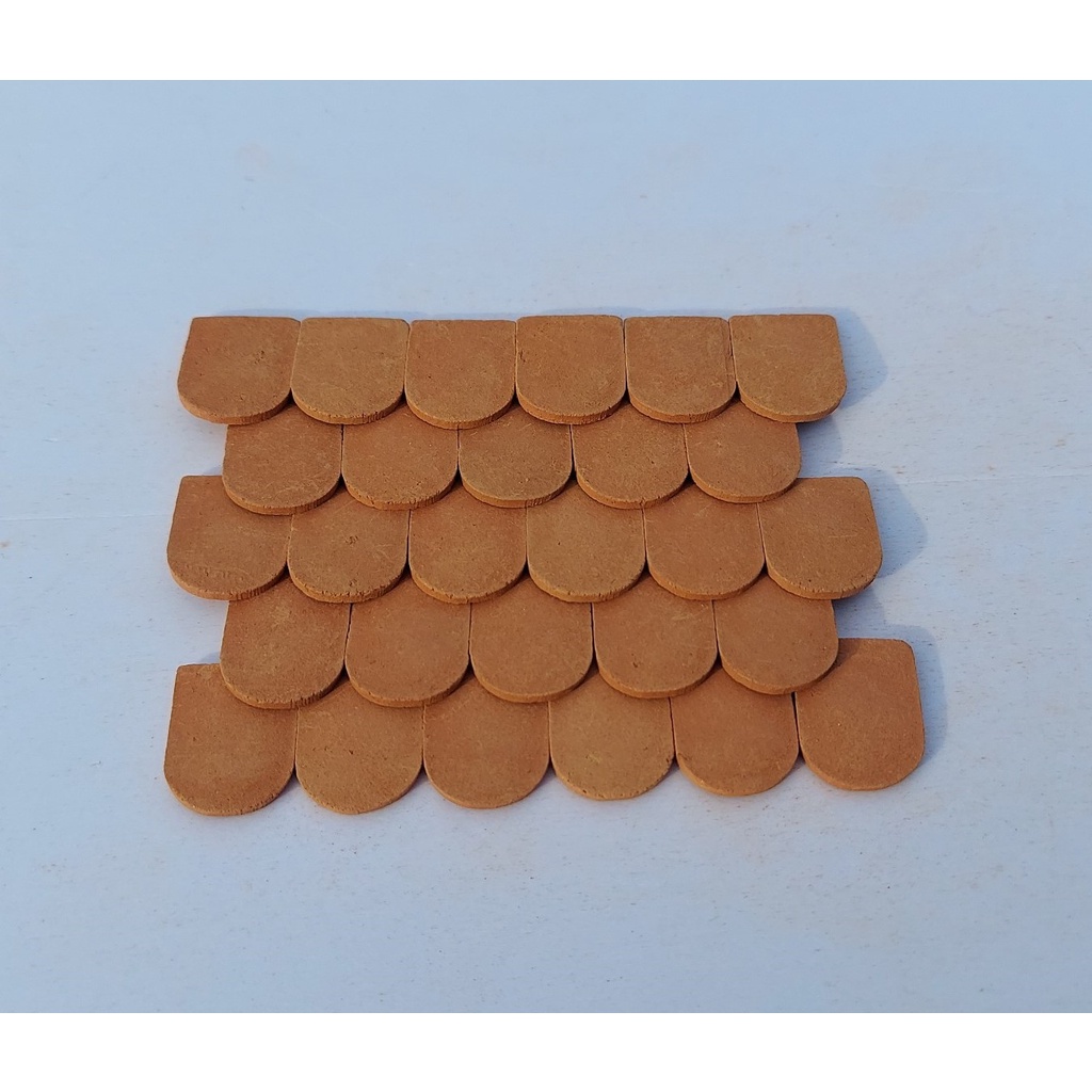 100 viên - NGÓI TRÒN Mini 1/10, 1/20, Gạch Ngói Đất Sét Nung Mô Hình, Tiểu Cảnh