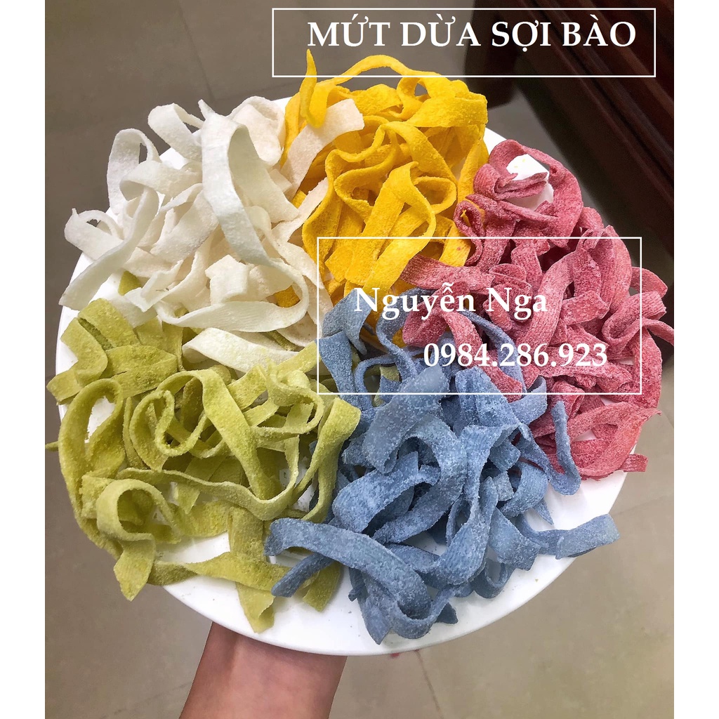 Mứt dừa sợi bào Mỏng bánh tẻ MIX VỊ tự nhiên rau củ quả. đặt 2-3 ngày