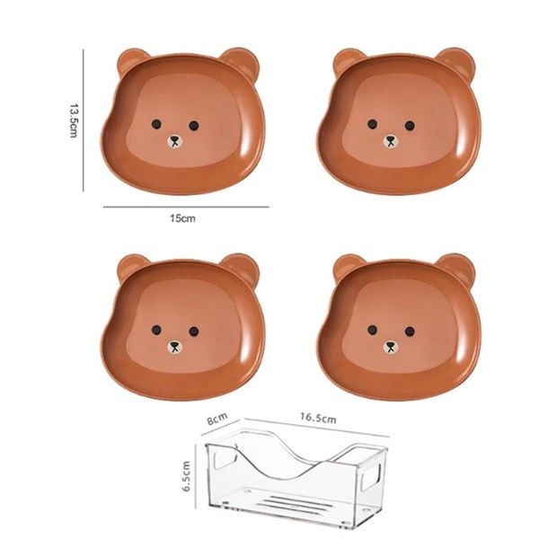 Set 8 đĩa gấu nhựa pet siêu xinh
