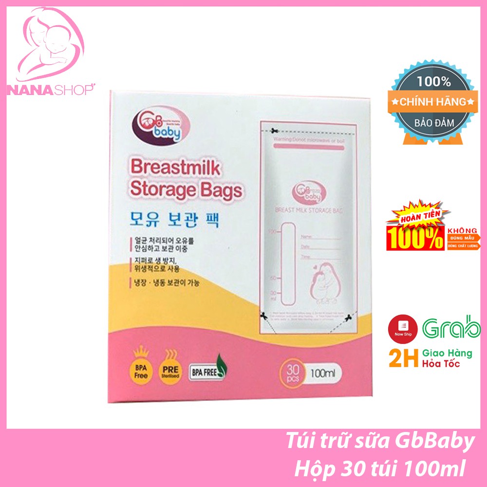 Túi trữ sữa Gb Baby hộp 30 túi 100ml