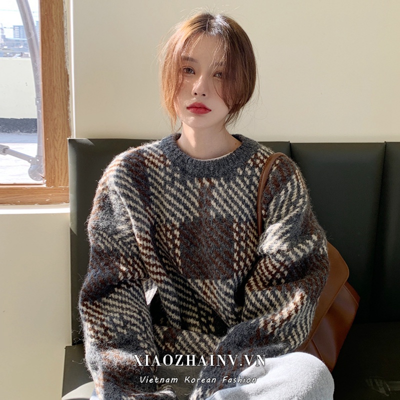 Áo Sweater Dáng Rộng Kẻ Sọc Kiểu Retro Thời Trang Mùa Thu Cho Nữ | BigBuy360 - bigbuy360.vn