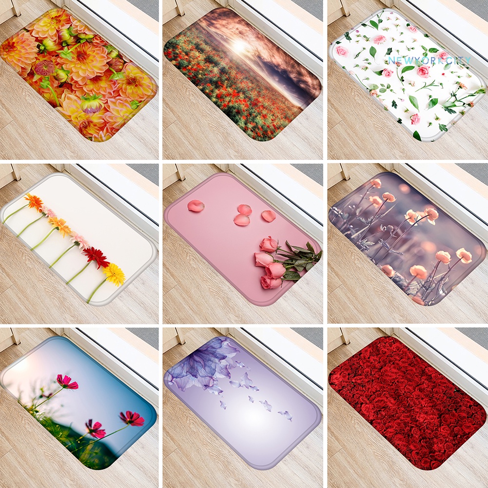 Thảm Chùi Chân Chống Trượt Họa Tiết Hoa Thời Trang