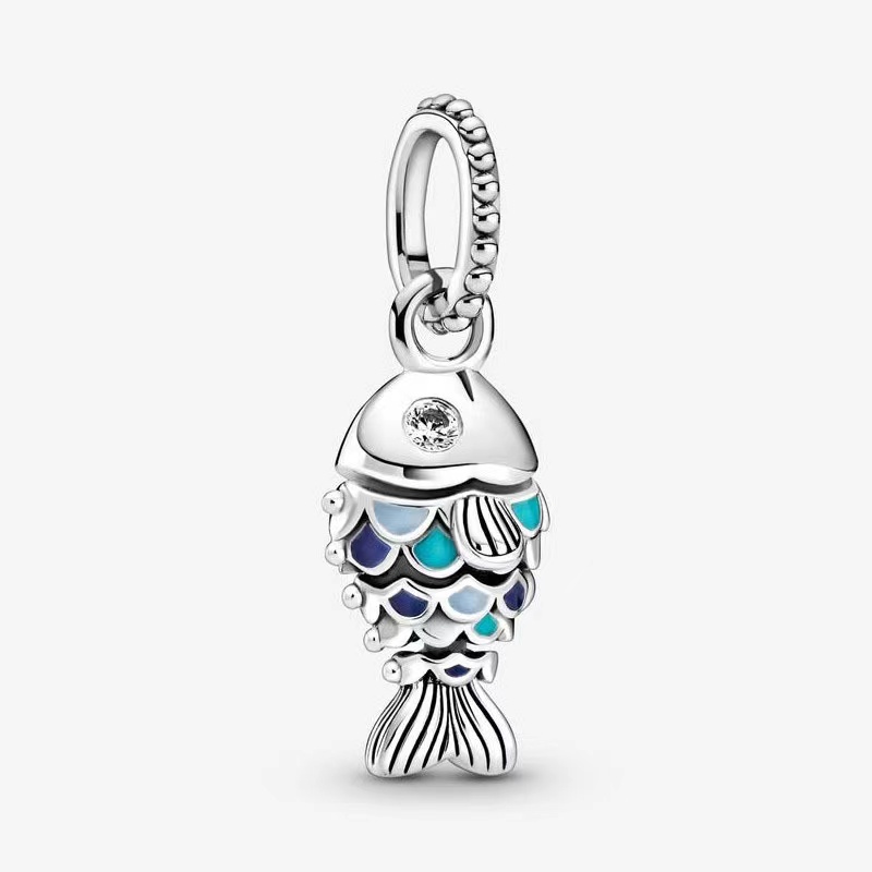 Hạt Charm Mạ Bạc S925 Hình Động Vật Biển Mùa Hè