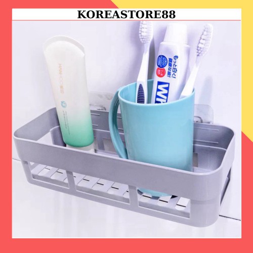 Kệ Để Đồ Nhà Bếp ,Khay Nhựa Để Đồ Dán Tường Hình chữ Nhật 88230 KOREA STORE