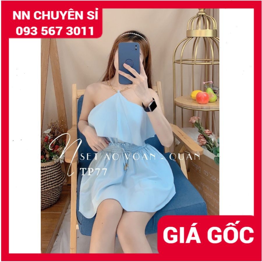 HÀNG ĐẸP - SET VOAN TẦNG PHỐI XÍCH TP77⚡ẢNH THẬT ⚡ SET ÁO VOAN KÈM QUẦN