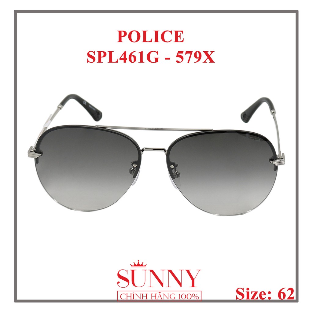 Kính mát Police chính hãng SPL461G 62 579X màu sắc thời trang, thiết kế dễ đeo bảo vệ mắt