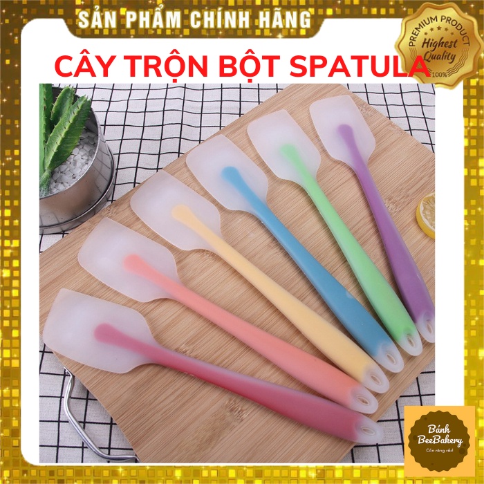 CÂY PHỚI VÉT Spatula dẹt trộn bột silicone đúc liền size 28cm