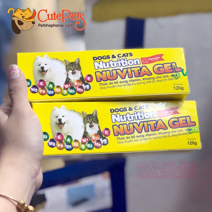 Gel dinh dưỡng Nuvita Gel 120g Thức ăn bổ sung vitamin, khoáng cho chó, mèo - sieuthithucung