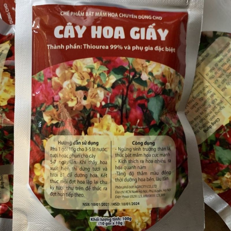 Chế phẩm bón cây hoa giấy làm cây ngừng sinh trưởng thân lá, thúc bật mầm hoa ra nhiều, ra hoa quanh năm, tăng độ thắm m