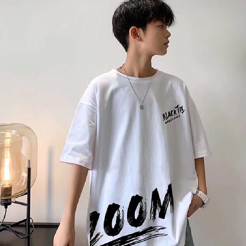 Áo Thun Tay Ngắn Dáng Rộng In Chữ Thời Trang Mùa Hè Cho Nam Size M-5XL