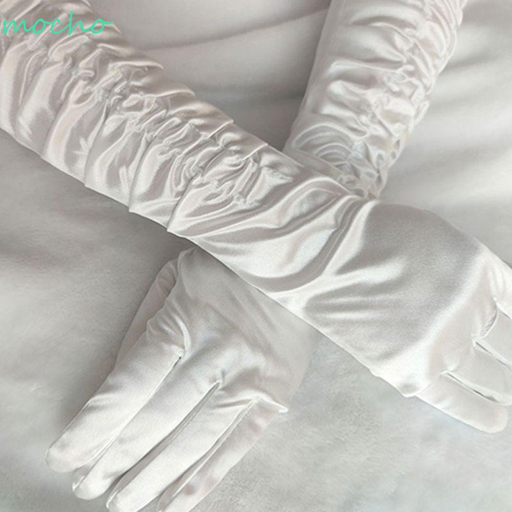 Đôi Găng Tay Chất Satin Màu Trơn Thiết Kế Tinh Tế Thời Trang Cho Nữ