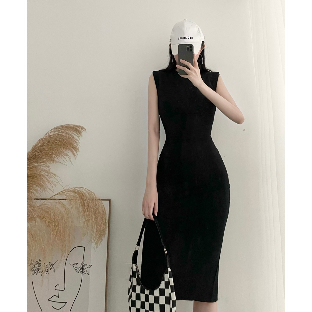 Đầm body thun tăm dáng dài