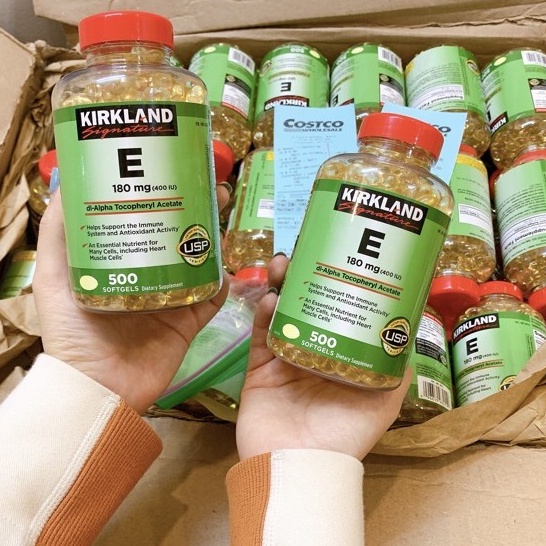 Vitamin E Mỹ 500v Kirkland 400ui hỗ trợ làm đẹp da