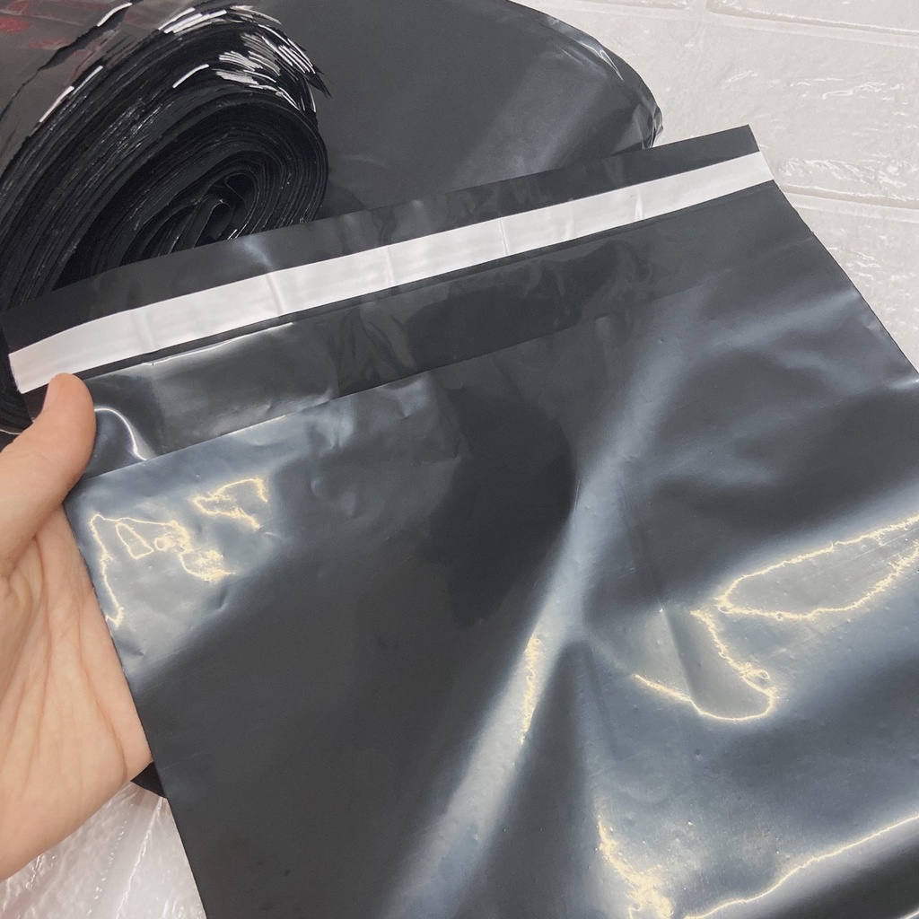 [1Kg–Màu đen bóng-Đủ size] Túi gói hàng niêm phong tự dính - túi đóng hàng chuyển phát nhanh có sẵn keo dính – 5 GIÂY