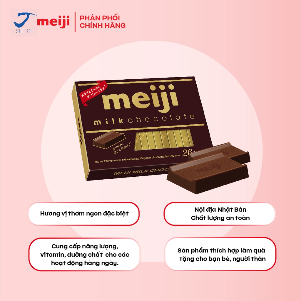 Kẹo Socola Sữa Meiji Milk Chocolate Nhật Bản 120g/ 26 viên