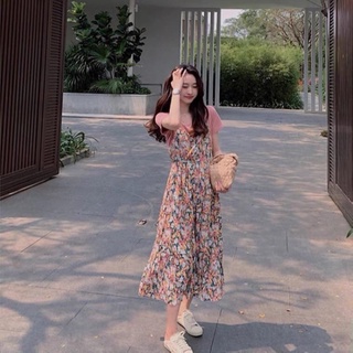 SET ÁO THUN KÈM ĐẦM YẾM HOA