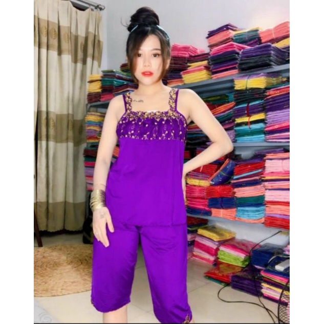 bộ đồ lửng thun lạnh Phối Ren size 5 (65_75kg)