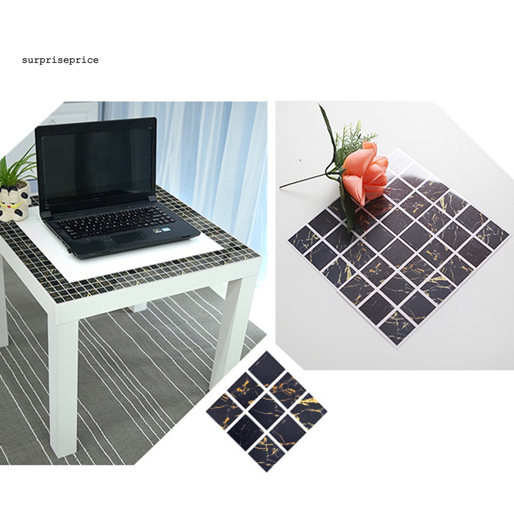 Bộ 20 Miếng Dán Tường Giả Gạch Bằng PVC Chống Ẩm Trang Trí Nhà Tắm DIY