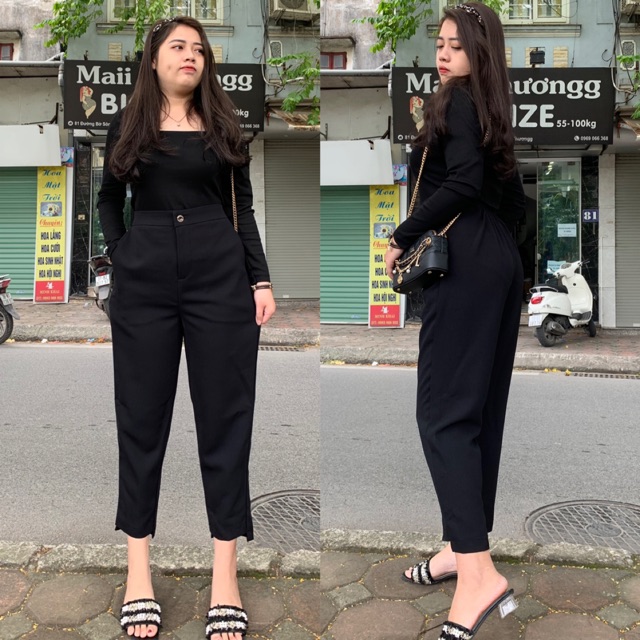 QD001 Quần Baggy Bigsize Ống Lệch Maii Thươngg Bigsize