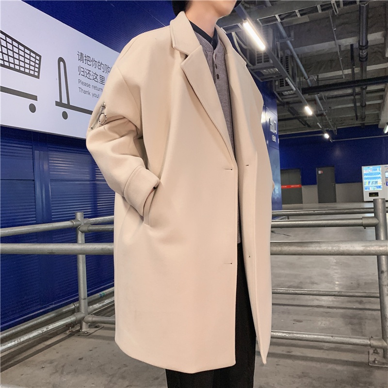 Áo măng tô nam hàn quốc dáng dài fom rộng phong cách trẻ trung hiện đại