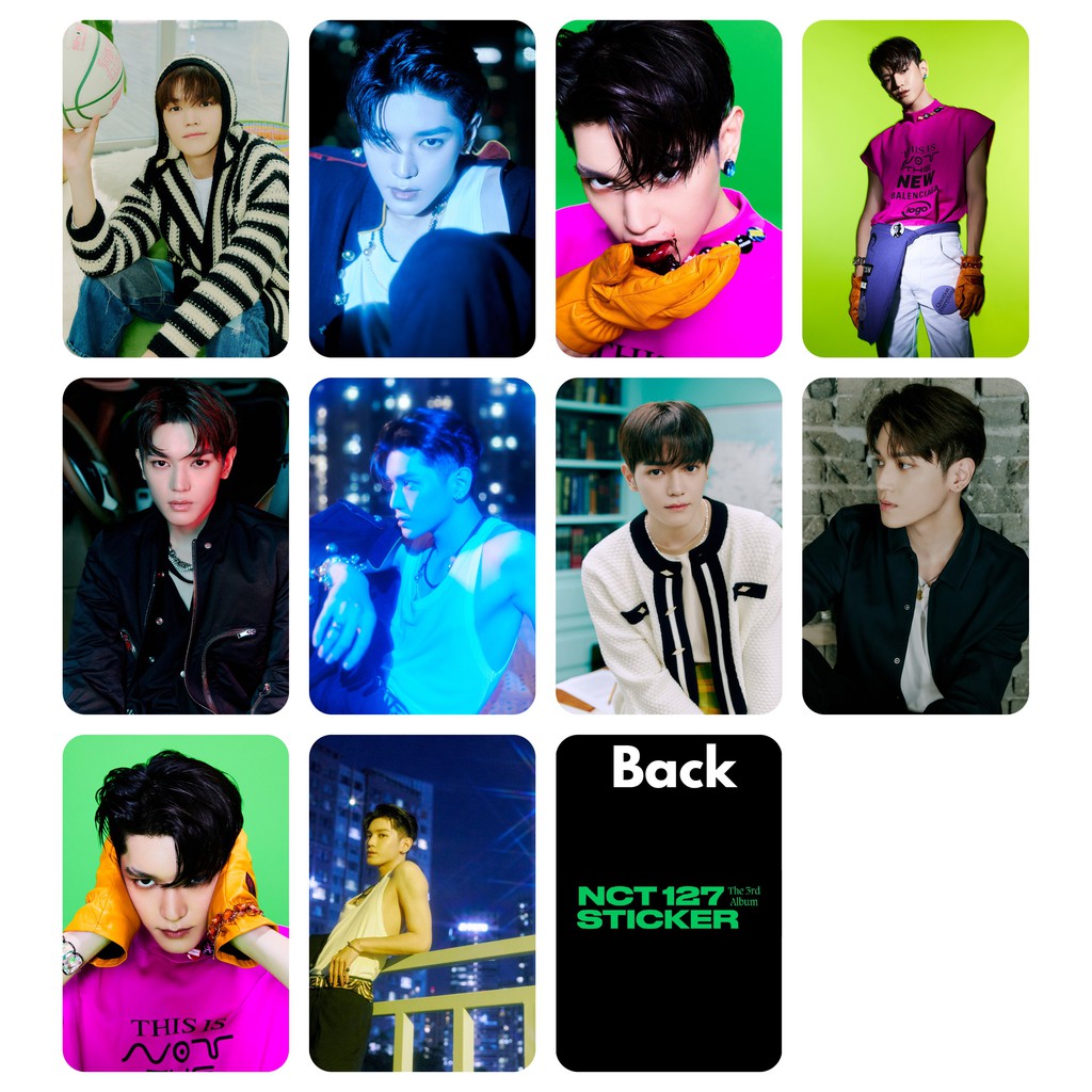 Set 10 Card giấy bo góc 2 mặt NCT 127 - STICKER cán màng mờ