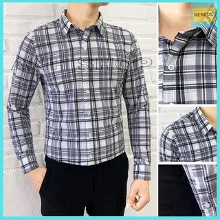 [CHẤT XỊN] Áo sơ mi nam kẻ caro TRẮNG ĐEN phong cách Hàn Quốc (Mã: SMGH - TRẮNG ĐEN)
